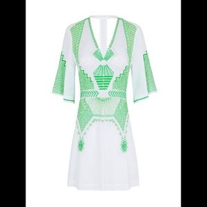 SASS AND BIDE SHORE GREEN EMBROIDERED DRESS